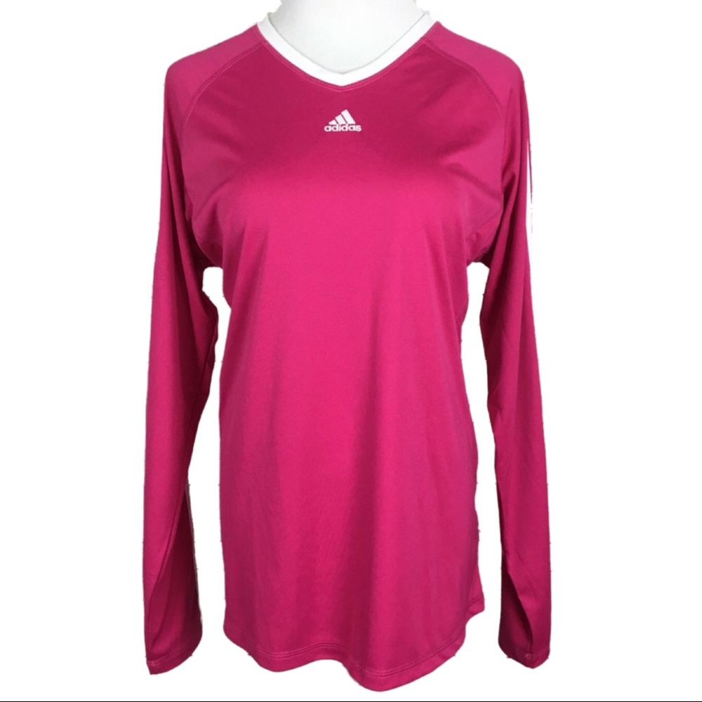 Adidas Large Woman's Long Sleeve Sports Top Pink